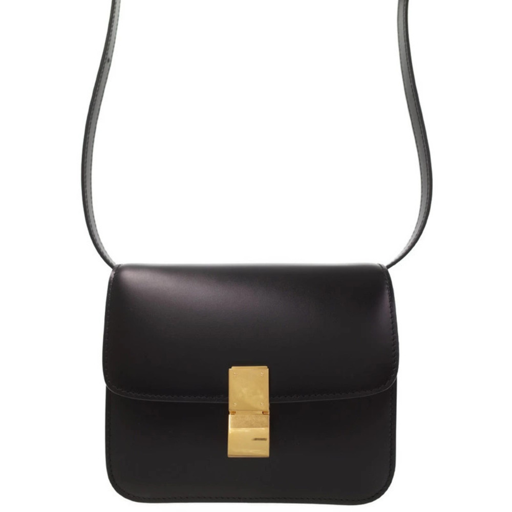 Celine Box Calfskin Box Flap Bag Black